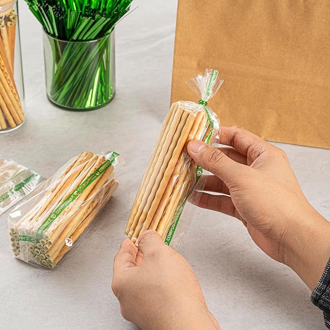 Resturantware Plastic Gusset Bags 100 Count 2" x 2" x 8 1/4" Wicker Dispensing Bottom Gusset Clear Plastic Bags Heat Sealable For Sourdough Bread Cookies Pastries Rolls For Home Bakers And Bakeries