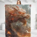 Fiery Dragon Design Plush Throw Blanket - Soft, Comfy, Lightweight, Warm, and Fuzzy - Ideal Gift for Men and Boys - Perfect for Couch, Bedroom, Travel, Bed - 50x40 inches