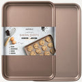 HAPPIELS Nonstick Baking Sheet Set of 2 | PFOA & BPA Free Non Toxic Carbon Steel Cookie Sheets | Best Non Stick Oven Cooking Pans & Half Sheet Pan | Best Nontoxic Baking Trays 18 Inch | PFOA & BPA Free Non Toxic 18x13 inches Large Baking Trays