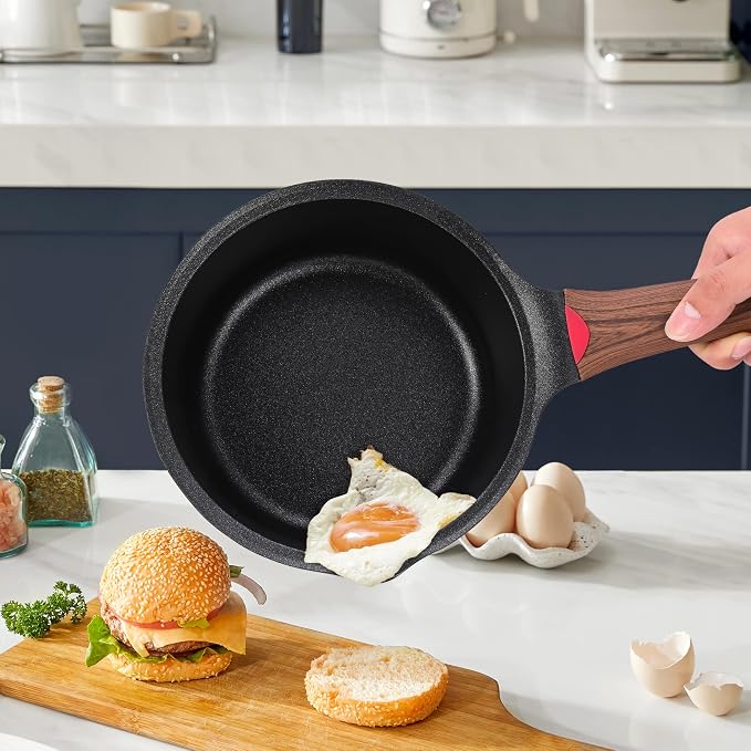 Vinchef 2qt Nonstick Sauce Pan with Lid, Small Milk Pot Pan Germany 3C+ CERAMIC Reinforced Coating,Saucepan with Stay-Cool Handle, Compatible for All Stove Top