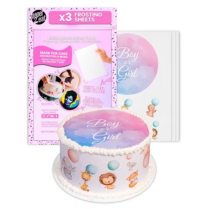 paper2eat Frosting Sheets Premium 8.5“ x 11“ - 3 Count - White Edible Icing Sheets - Kosher Certified