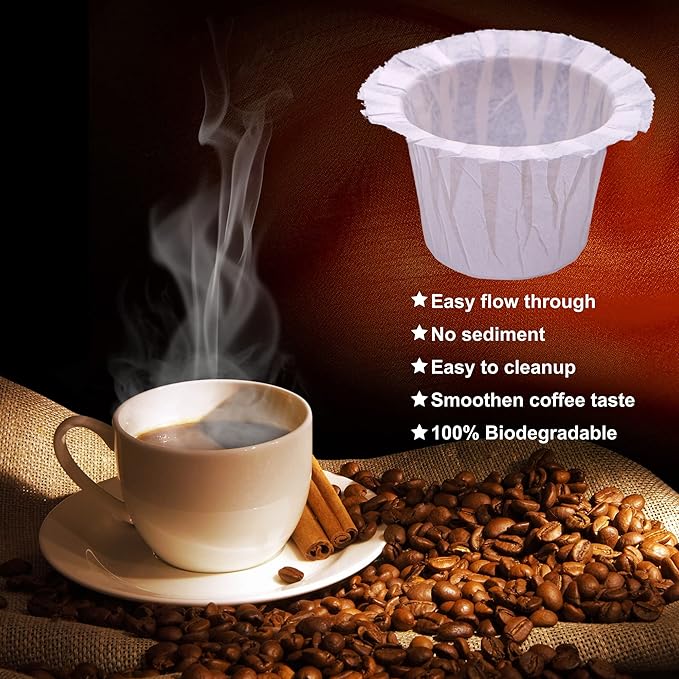 Irmidi 600 Count Disposable Paper Coffee Filters,Compatible with Keurig 1.0 and 2.0 Single Serve Brewers