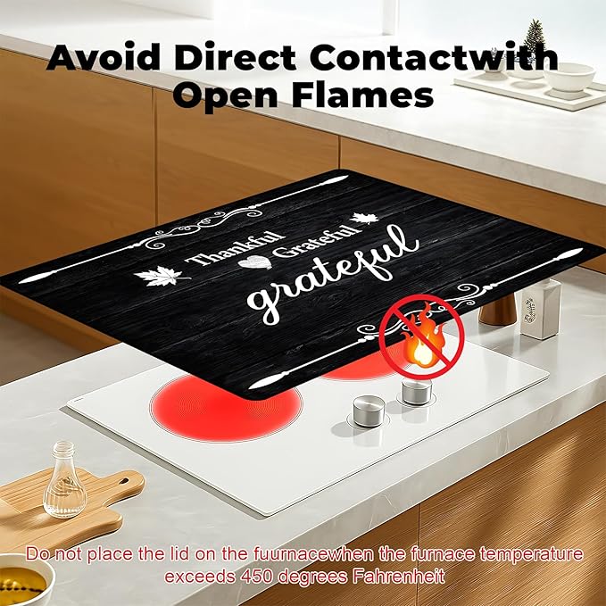 Stove Top Cover- Mat for Electric Stove Protector with Anti-Slip Rubber Coating Dish Drying Mats Scratch-Resistant (Black board, 30" x 21")