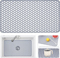 Bestjing Silicone Sink Protectors for Kitchen Sink - 26"x 14" Kitchen Protector Accessory, Non-Slip Heat Resistan Mat for Bottom of Farmhouse Stainless Steel Porcelain, Dishwasher Safe (Gray)