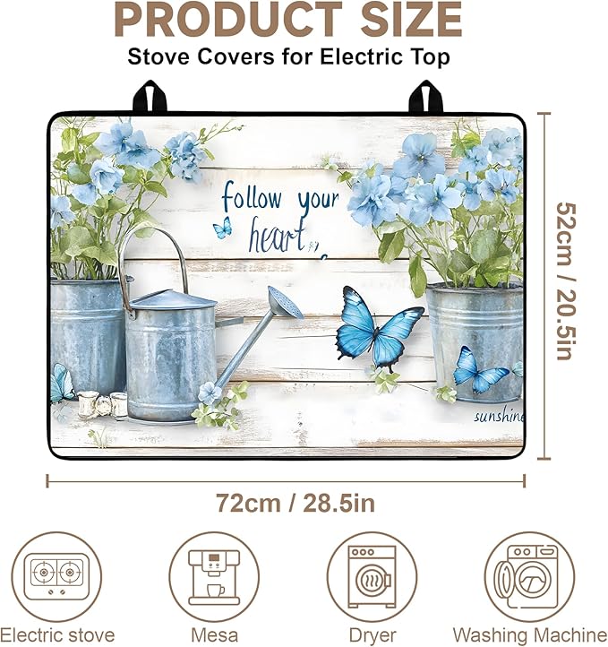 Stove Top Covers for Electric Stove: Heat Resistant Protector Glass Stove Top Expands Counter Space, Stylish Kitchen Decor (G253991)
