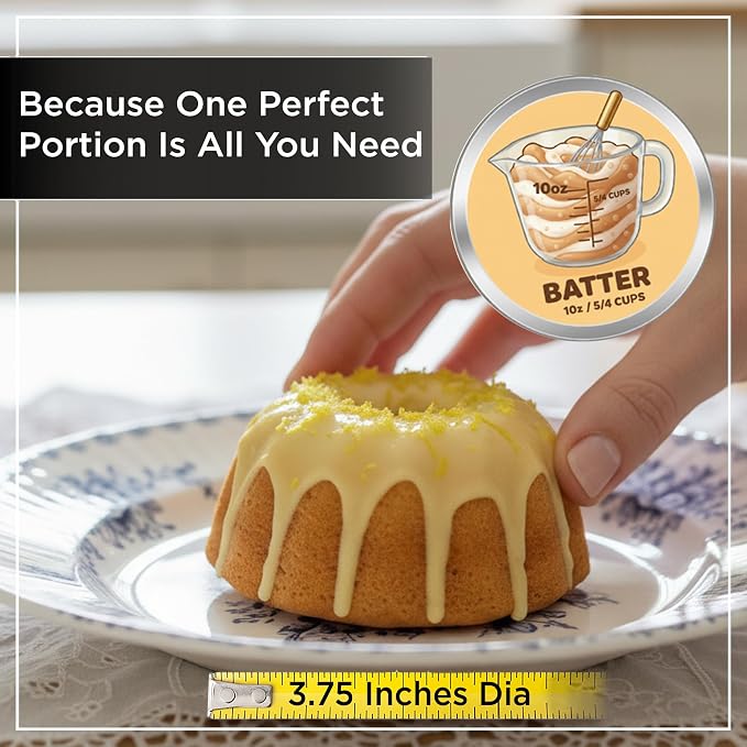 Wrenbury Nonstick Mini Buntz Cake Pan Non Stick for Baking Fluted Cake Tin | 6 Cup Bundlette Tray for Small Cakes - PFOA Free and Dishwasher Safe - 3.75” Cup Width
