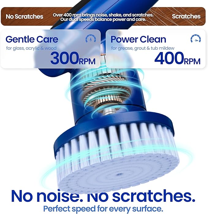 Electric Spin Scrubber & Wire Dishcloths 10 Pack Bundle – Cordless Power Scrubber 120 Min IPX7 Waterproof 8 Brush Heads + 10x10in Double-Layer Non-Scratch Reusable Cleaning Cloths