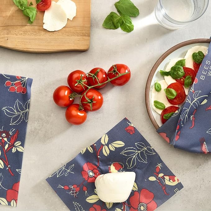 Bee's Wrap Beeswax Wraps for Bread - Beeswax Bread Wrap for Sourdough & Bread Storage - Plastic Free Made in USA Reusable Natural Food Wrap - Botanical