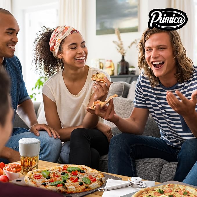 Primica Pizza Steel for Oven & Grill 13.6" x 13.6" The Ultimate Crust Game Changer, Perfect for Oven Baked Pizza with higher Conductivity, Premium Baking Alternative to Pan and Stone