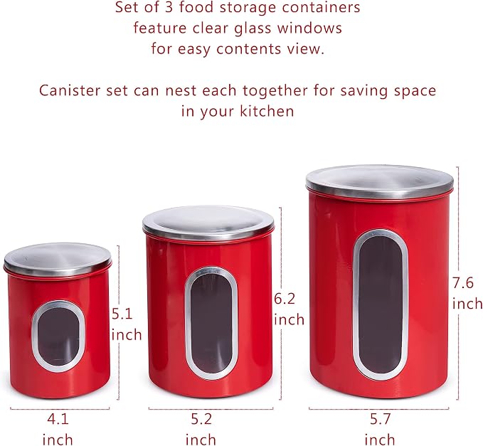 Mixpresso Stovetop Espresso Coffee Maker 15oz/9 Espresso Cup, Moka Coffee Pot with Coffee Percolator Design, Stainless Steel Stovetop Espresso Maker, Italian Coffee Maker, Bundle With 3 Piece Red Cani