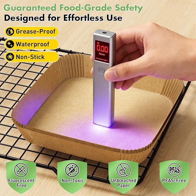 300Pcs 8 Inch Air Fryer Liners Disposable, Airfryer Paper Liners for 6-10 QT, Liners Paper Oil Proof and Easy Cleanup, Non Stick Air Fryers Accessories, Baking Liners, Parchment Paper Sheets