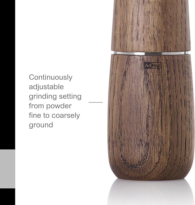 AdHoc Yono Salt Or Pepper Mill Dark - Manual Salt & Pepper Grinder with Ceramic Grinding Mechanisms - Modern Kitchen Accessory