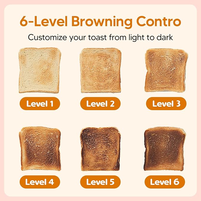 Trisiko® Touch Screen Toaster 2 Slice, Stainless Steel Smart Toaster with Digital Timer, 1.38" Extra-Wide Slots for Bread& Bagel, Great for Home, Office,Dorm