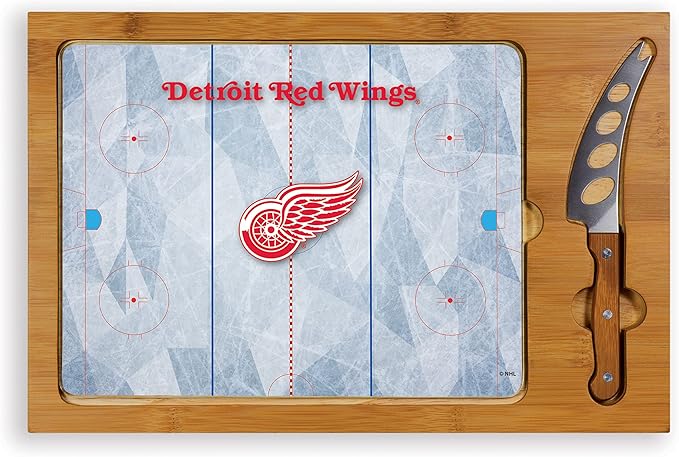 PICNIC TIME NHL unisex-adult NHL Icon Glass Top Cutting Board & Knife Set