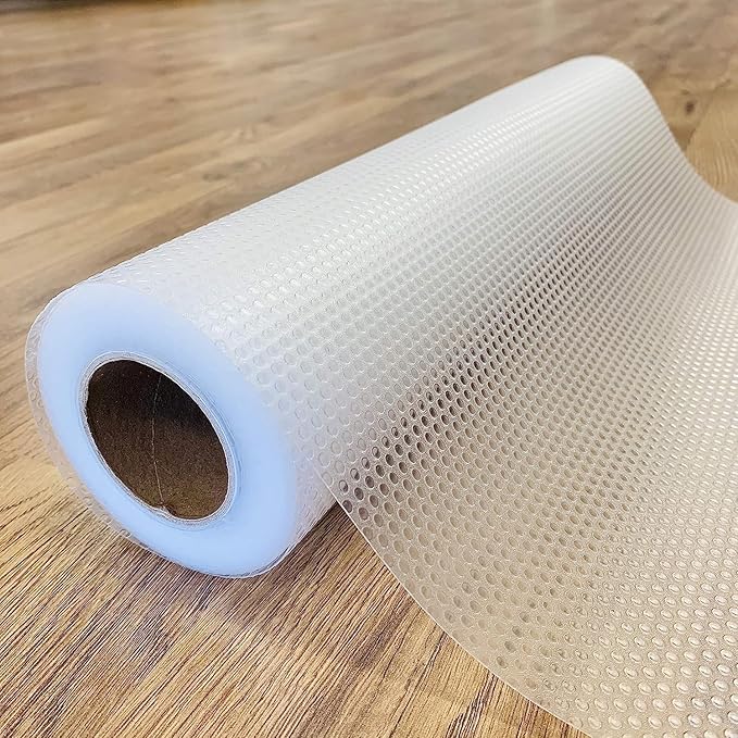 EVALAND Shelf Liners for Kitchen Cabinets Non-Adhesive 13.8" x 20 FT Clear Drawer Liner Non Slip, Washable Cabinet Liner, Waterproof Shelf Liners for Cabinets, Refrigerator Bathroom Pantry Cabinet Mat