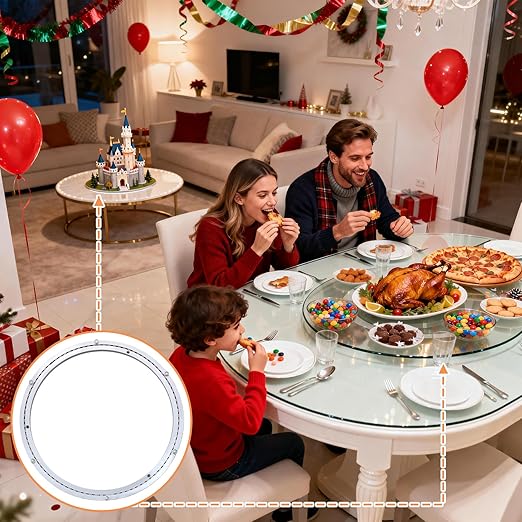 TamBee 14 Inch Mute Lazy Susan Bearing Heavy Duty Aluminum Lazy Susan Hardware Kit Rotating Ring Mechanism for Dining Tables, DIY Projects(Base Only)