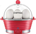 Chefman Electric Egg Cooker Boiler, Rapid Poacher, Food & Vegetable Steamer, Quickly Makes Up To 6, Hard, Medium or Soft Boiled, Poaching/Omelet Tray Included, Ready Signal, BPA-Free, Black