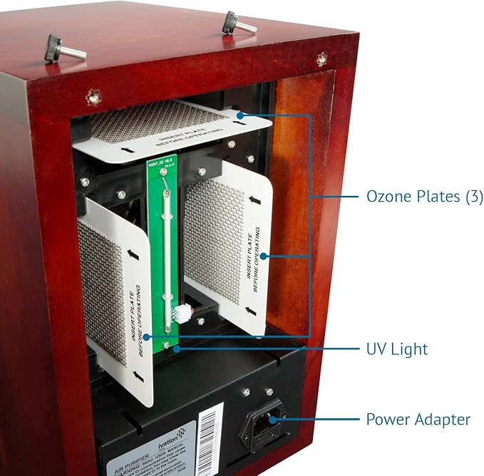 Ivation 5-in-1 HEPA Air Purifier & Ozone Generator, Ionizer & Deodorizer for Up to 3,700 Sq/Ft – Included HEPA, Carbon and Photocatalytic Filters, with UV Light and Negative Ion Generator
