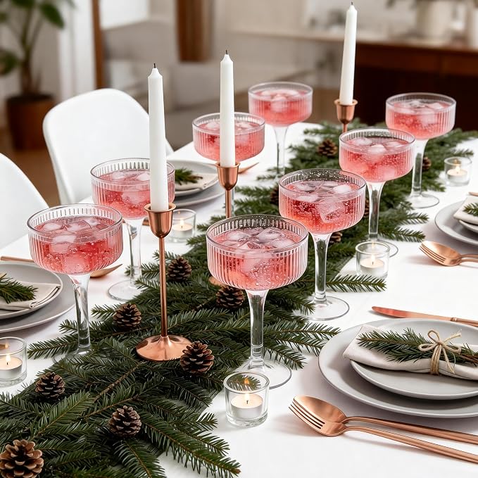 Ronasip 7oz Plastic Champagne Flutes - Clear Acrylic Champagne Glasses for Champagne Tower, Unbreakable Reusable Coupe Glasses for Wedding, Bridal Shower, Toasting & Party (10, Clear)