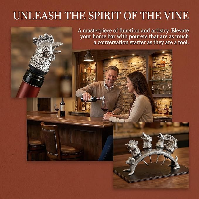 Animal Wine Pourer and Wine Bottle Stopper Holde Display Unique Wine Accessories