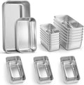LIANYU 20 Pack Bread Loaf Pans Set with 9x5in and 6.3x3.5in Mini Loaf Baking Pan, Commercial Stainless Steel Bread Loaf Pans for Bulk Baking, Ideal for Home Bakery Restaurant, 10 Medium+10 Small
