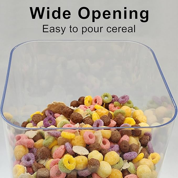 Cereal Dispenser Countertop with lids, 5L Organization and Storage Containers for Kitchen and pantry, Plastic Containers for food, Cereal, Rice, Beans, Grains, Nuts, Oatmeal, Pet food, White, 1Pc