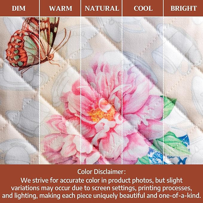 Maison d' Hermine Pot Holders 100% Cotton Heat Resistant Potholders 8" x 8" Hot Pads with Loop BBQ Cooking Baking Gifts for Mothers Day Handling Hot Pans Spring/Summer (Pack of 2, Canton)