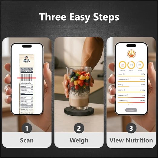 Portable Food Scale with Nutritional Calculator. Rechargeable Travel Size for Weight Loss, Nutrition, Calories, Diabetes, Meal Prep - Pocket Digital Kitchen Scales - Free GOURMETMILES App