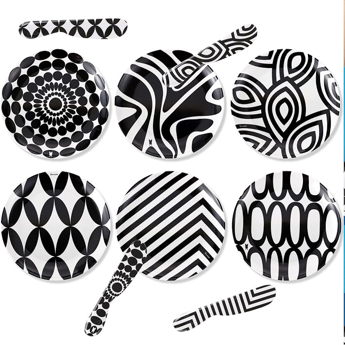 French Bull 12-Piece Dinnerware Set Black & White
