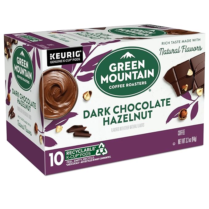 Green Mountain Coffee Roasters Dark Chocolate Hazelnut Coffee, Keurig Single Serve K-Cup Pods, 60 Count