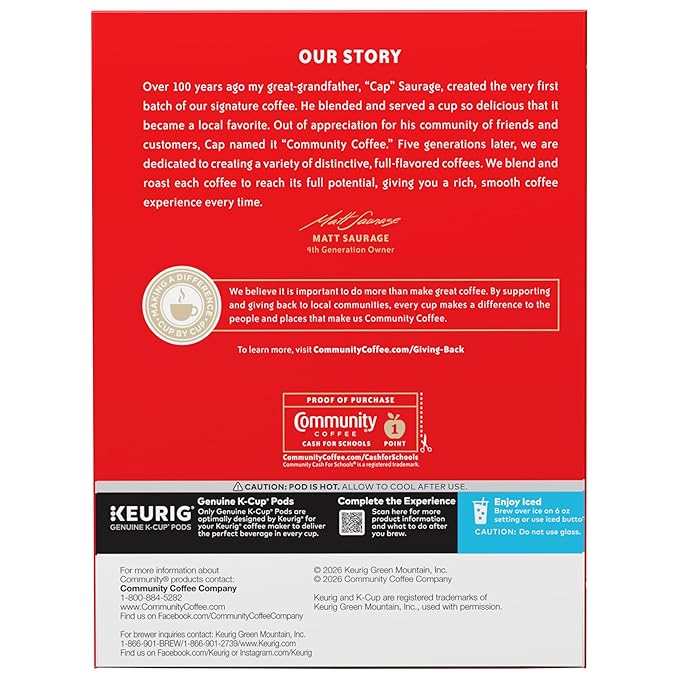 Community Coffee Chocolate Lava Cake Flavored 22 Count Keurig K-Cup Coffee Pods, Medium Roast, 22 Count (Pack of 1)