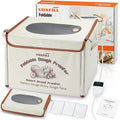 Folding Bread Proofing Box with Temp Control(50-122℉) & 48H Timer, Dough Proofer with Metal Rack, Proofing Box for Sourdough, Bread Baking, Pizza, Yogurt, Kombucha, Space-Saving & Easy to Use