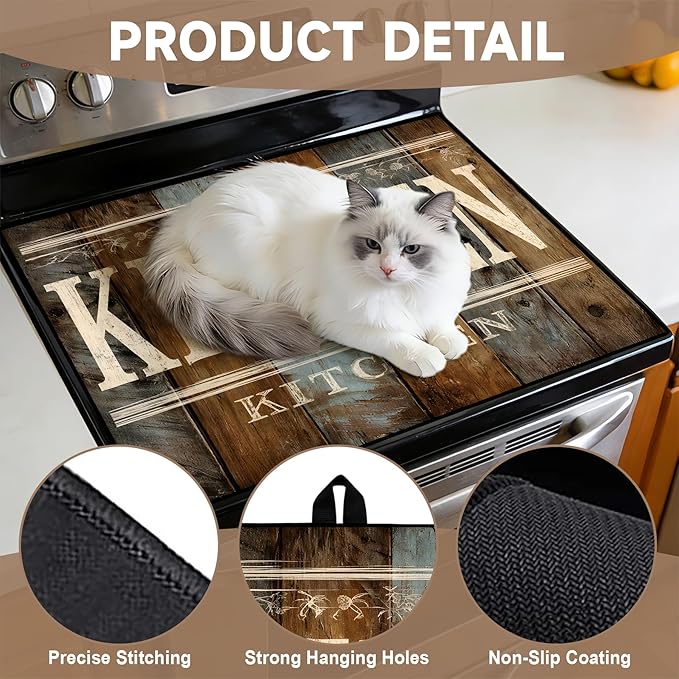 Stove Top Covers for Electric Stove: Heat Resistant Protector Glass Stove Top Expands Counter Space, Stylish Kitchen Decor 28.5'' 20.5''