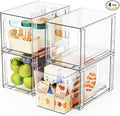 Yieach 4 Pack Large Stackable Storage Drawers,Clear Acrylic Drawer Organizers and Baby Bottle Organizer for Countertop,Cabinet,Bathroom,Pantry,Office Closet Organizers and Brightroom Storage Bins