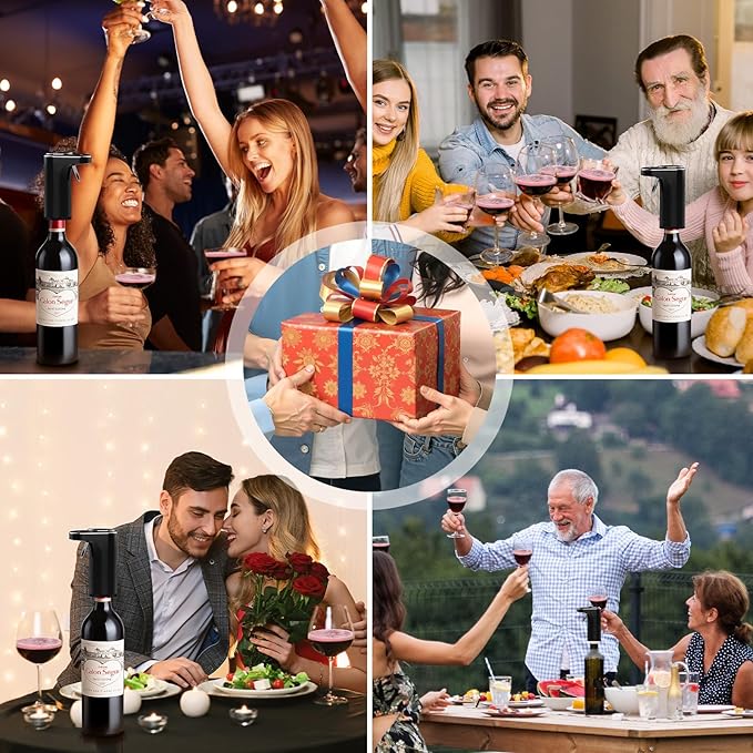 Electric Wine Aerator, Rechargeable Wine Dispenser & Decanter, 1-999ML Quantitative Pour, Self-Clean & LED Touch Screen, Automatic Wine Pourer Ideal Gift for Wine Lovers Women and Men
