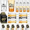 Domensi 50 Sets 40th Birthday Party for Guests Bulk Include Cheers to 40 Short Glasses Beer Bottle Opener Keychains Thank You Cards with Gift Bags and Ropes for Birthday Party Gifts