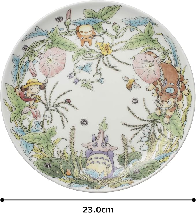 Noritake Noritake T50116A/4660-4 My Neighbor Totoro Plate 9.1 inches (23 cm), Hiruga Hiruga-Hiruga-Hiruga-Hen, Microwave Safe, 1 Piece, Bone China