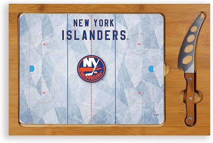 PICNIC TIME NHL unisex-adult NHL Icon Glass Top Cutting Board & Knife Set