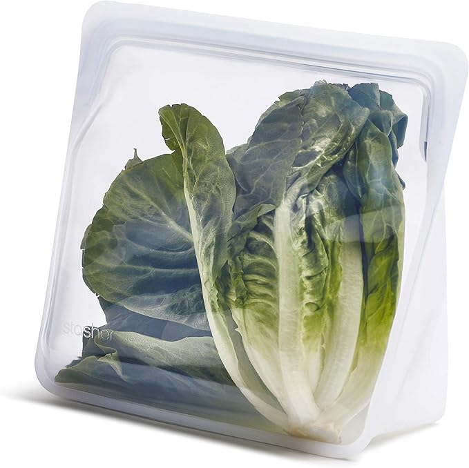 Stasher Reusable Silicone Storage Bags Bundle - Mega & Mid Clear