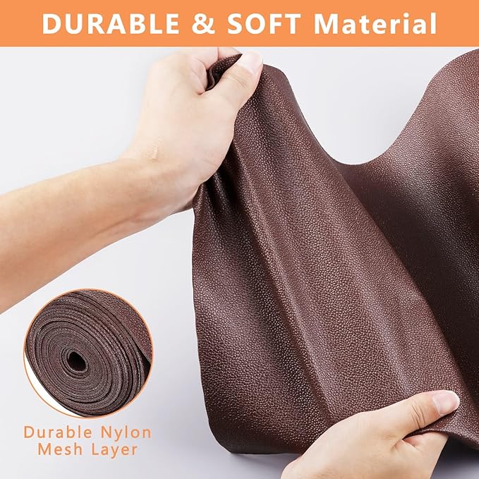 WochiTV Shelf Liner for Cabinets, Drawer 17.5 x 236 inches, Non Adhesive Non Slip Foam Rubber Mat for Kitchen, Pantry, Bathroom, Cupboard, Garage, Closet, Shelves, Drawer, Tool Box, Brown