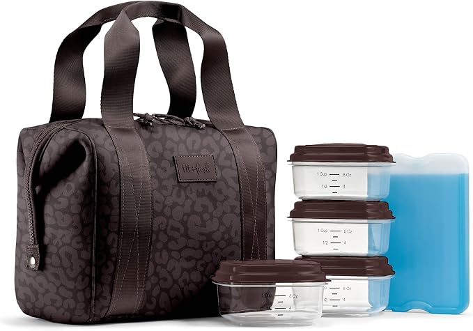 Fit & Fresh Remi Lunch Bag for Women Work – Neoprene Lunch Tote with Containers & Ice Pack, Reusable Meal Prep Lunch Box, Large Capacity, Machine Washable