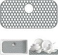 SAMSIER Silicone Sink Protectors Mats (13x11 & 14x12 & 16x12 & 18x16 & 19x14 & 21x16 & 22x13 & 25x16 & 26x14 & 28x14 & 30x16) for Bottom of Kitchen Sink (28”x14.4”, Rear Drain)