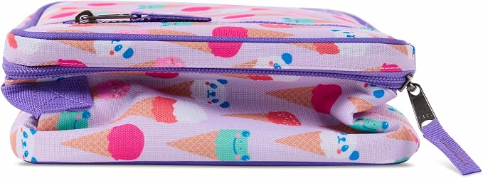 PackIt Freezable Classic Lunch Box, Ice Cream Critters, Built with EcoFreeze Technology, Collapsible, Reusable, Zip Closure With Zip Front Pocket and Buckle Handle, Designed for Fresh Lunch On the Go
