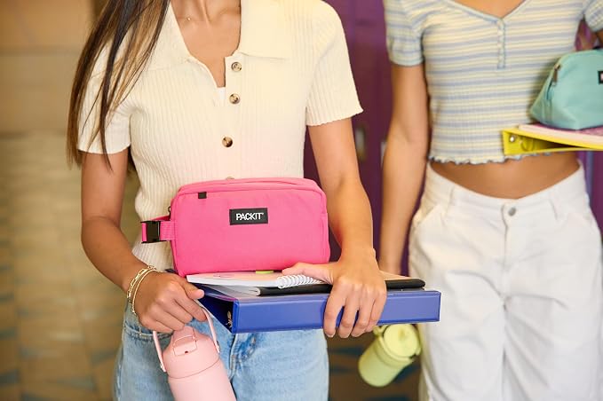 PackIt Freezable Snack Box, Tie Dye Sorbet, Built with EcoFreeze Technology, Collapsible, Reusable, Zip Closure with Buckle Handle, Designed For Work Snacks, Fresh Snacks On the Go, Adults