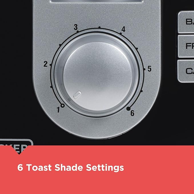 BLACK+DECKER 2-Slice Toaster, Extra Wide Slots for Bagels & Thick Bread, 6 Browning Settings, Removable Crumb Tray, Cancel Button, 850W, Black (Pack of 2)