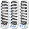 Weewooday 24 Pcs Digital Kitchen Timer Magnetic Timer Bulk On/Off Switch Minute Second Count up Countdown Loud Alarm for Exercise Cook Baking (White)