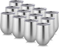 DOMICARE Stainless Steel Wine Tumbler Bulk with Lid, Personalized Insulated Tumblers Set, 12oz Travel Coffee Cups Pack of 12, Stainless steel