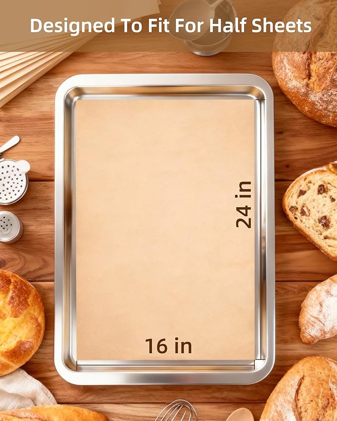 220 Pcs Parchment Paper Sheets for Baking | 16 x 24 Inches, Unbleached Precut Baking Paper for Oven, Airfryer, Heavy Duty Non-Stick Parchment Sheets for, Baking, Cooking, Grilling & Steaming