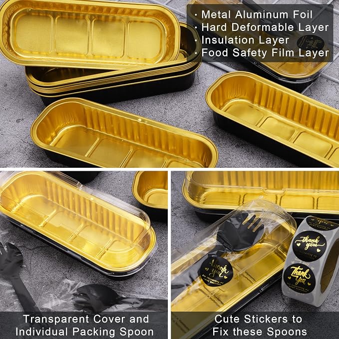 200Pack 6.8oz Mini Cake Pans with Lids Baking Cups Aluminum Foil Pans Tins, Individual Dessert Cups Containers for Sales,Party,Picnics