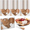 Patelai 50 Set Bridal Baby Shower Favor Heart Cheese Board with Knife, Wood Mini Charcuterie Board Thank You Gift Box for Guest Bridal Baby Shower Prize Wedding Valentines Birthday (Acacia Color)
